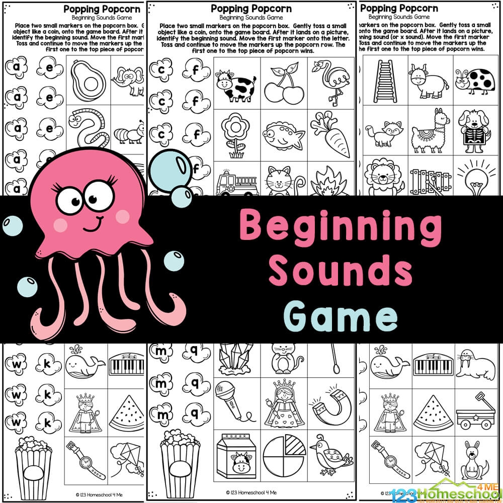 FREE Popping Popcorn Beginning Sounds Games