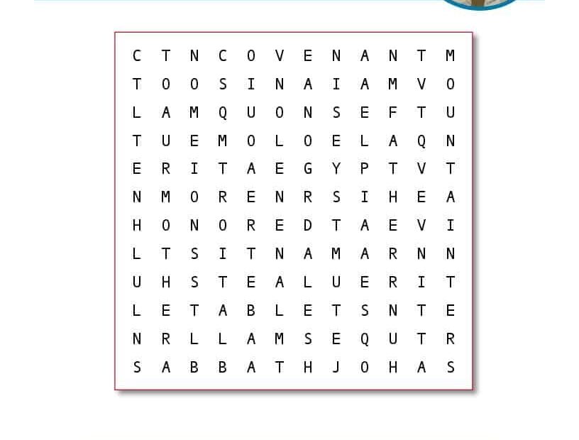 Free Printable 10 Commandments Word Search On Sunday School Zone