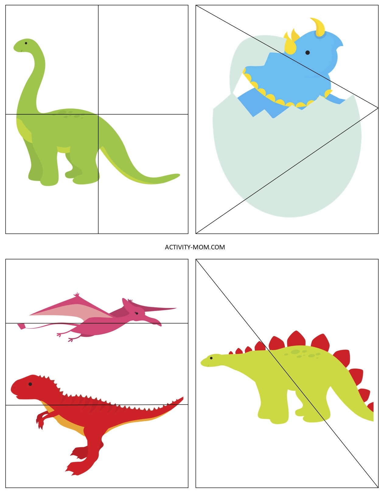 dinosaur puzzle template