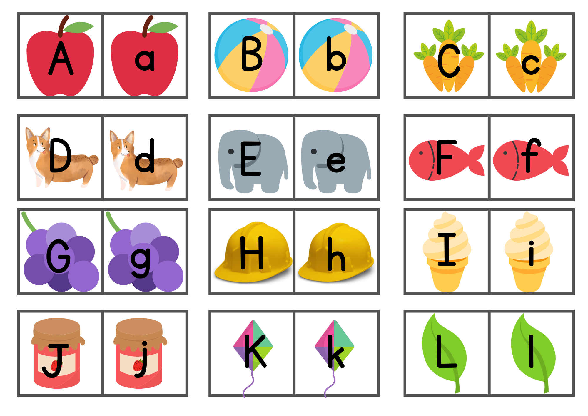 Free Printable ABC Memory Matching Game LovingHomeschool Worksheets Library