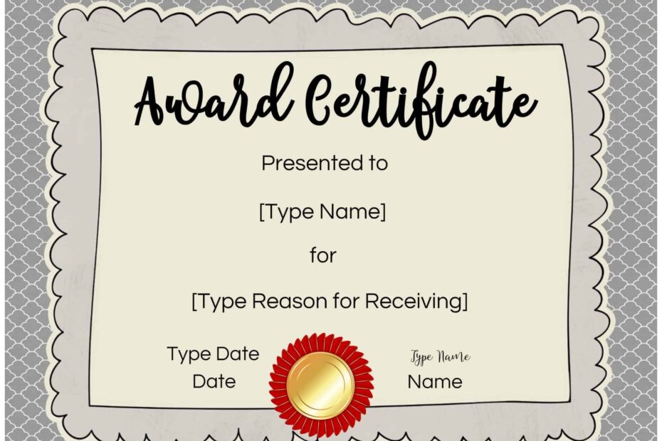 FREE Printable And Editable Awards For Students No Watermark