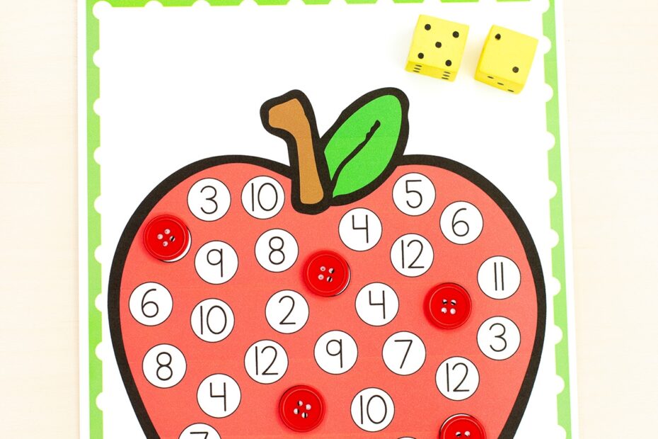 Free Printable Apple Roll And Cover Number Mats