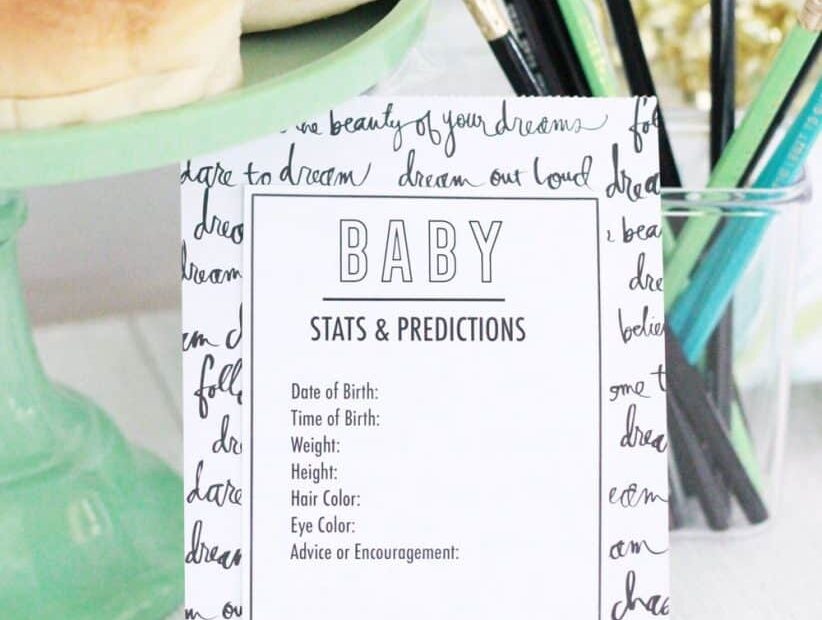 Free Printable Baby Predictions Cards Baby Shower Game