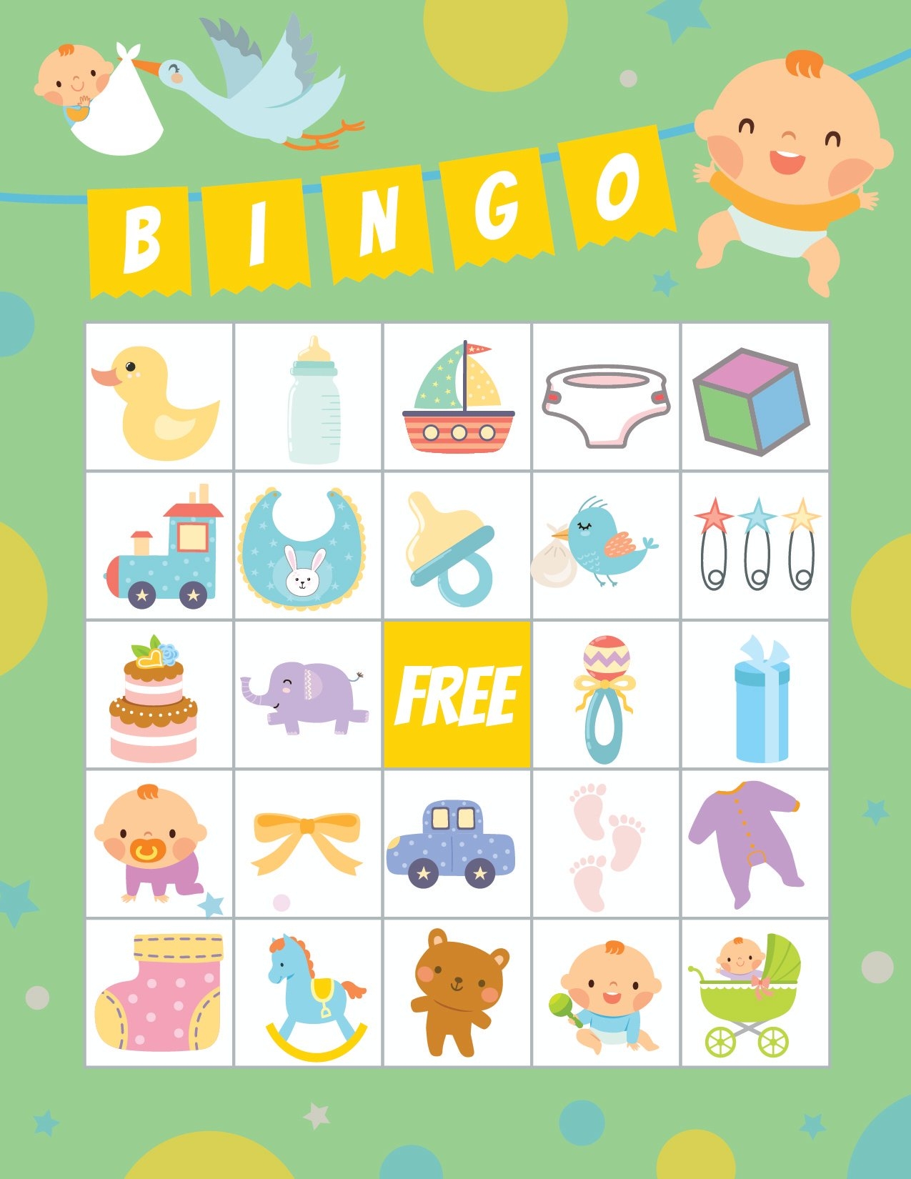 free printable baby bingo game cards