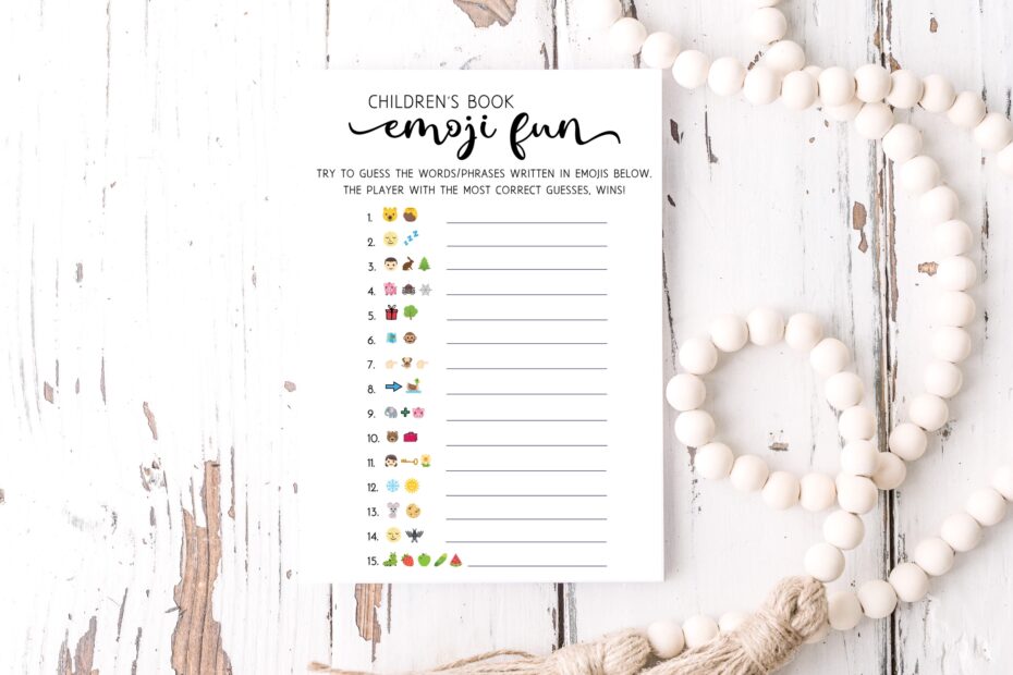 Free Printable Baby Shower Emoji Game
