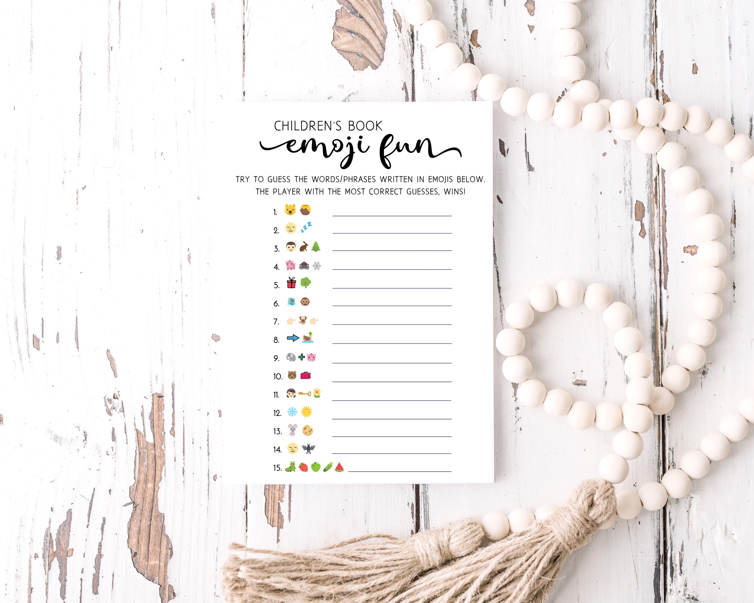 Free Printable Baby Shower Emoji Game 