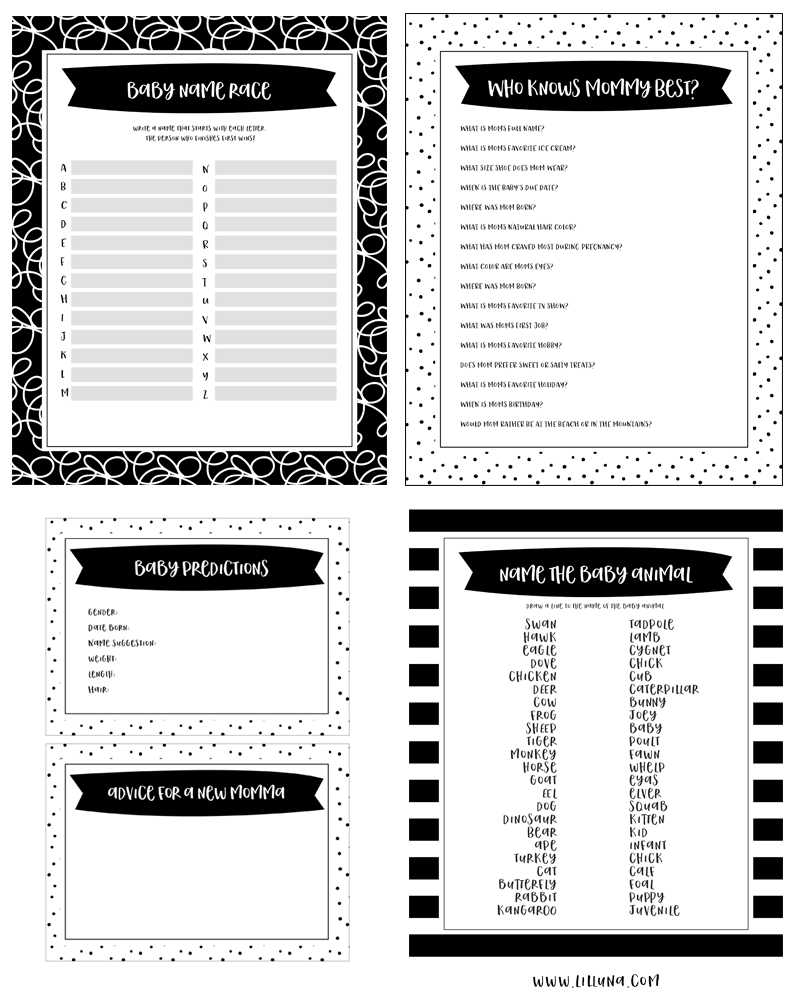 free printable baby name race game