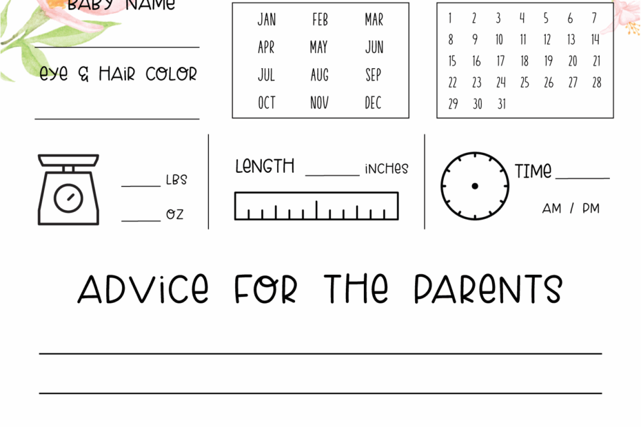 Free Printable Baby Shower Predictions U0026 Advice Cards