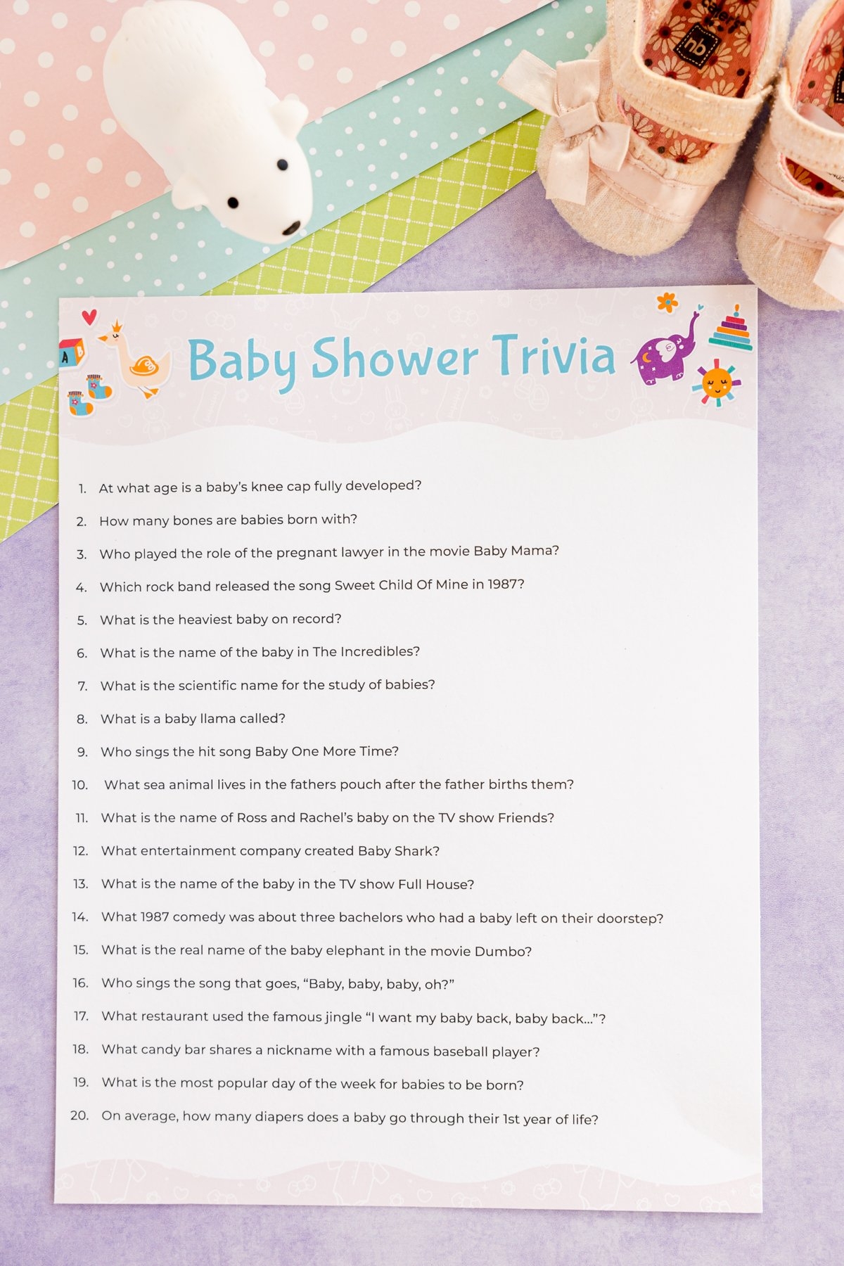 free printable baby shower trivia game questions
