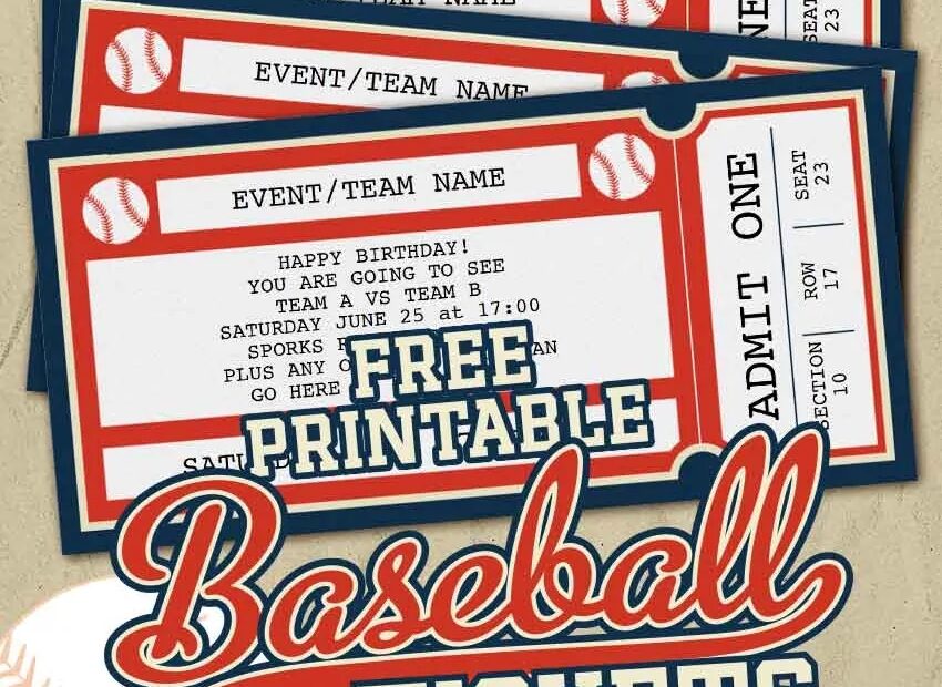 Free Printable Baseball Tickets Free Printables Online