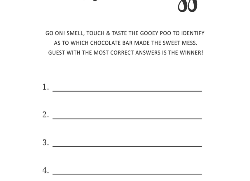 Free Printable Dirty Diaper Baby Shower Game