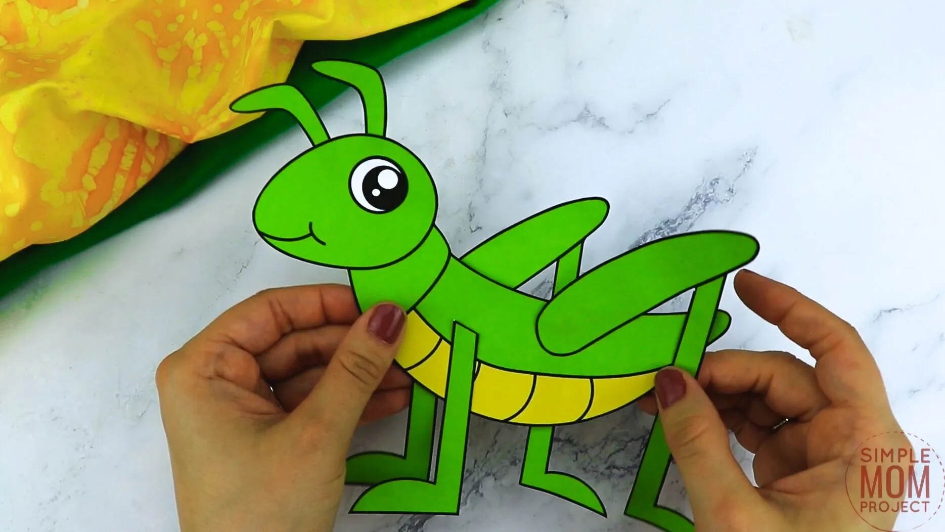 printable grasshopper craft template