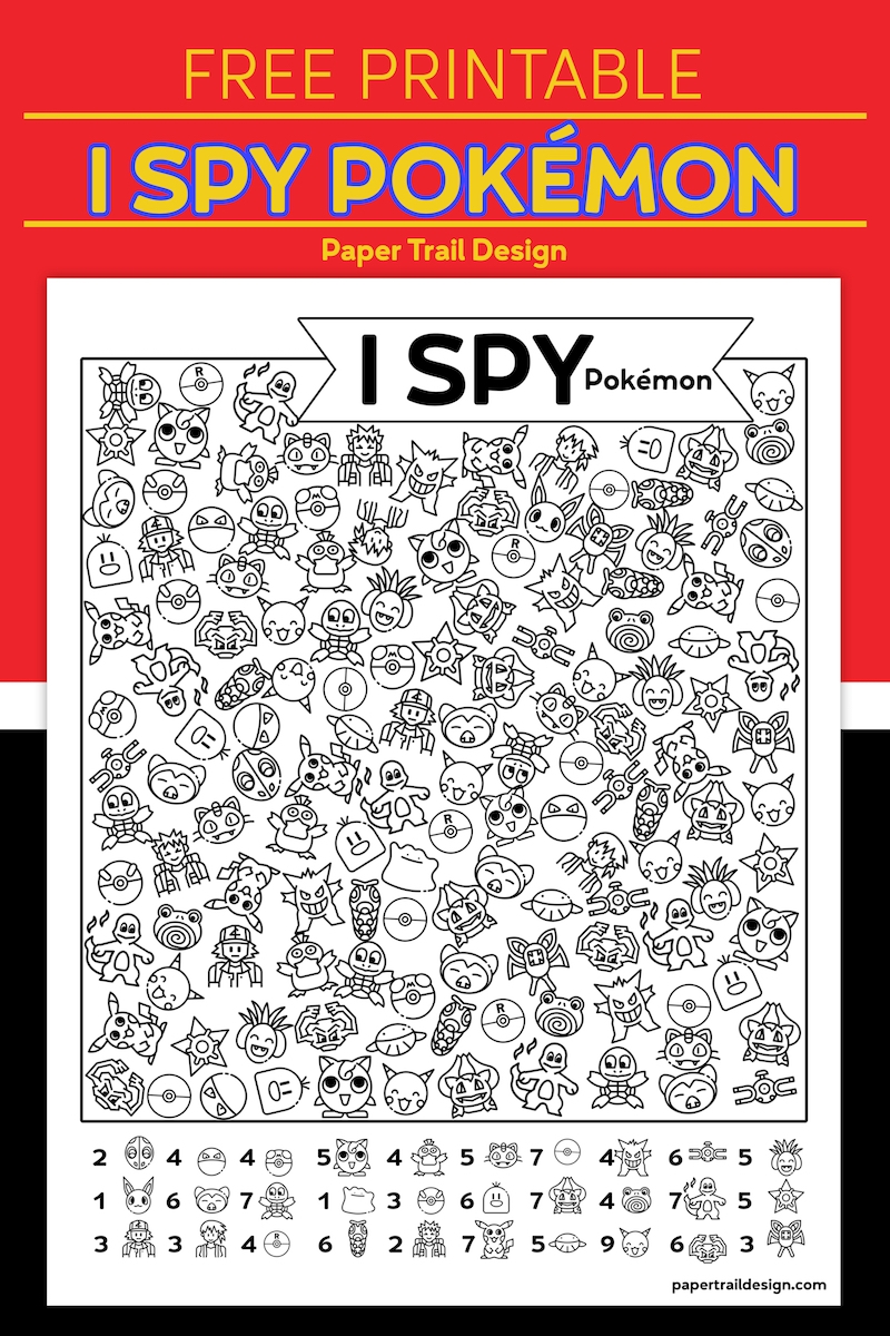 free pokemon printable games