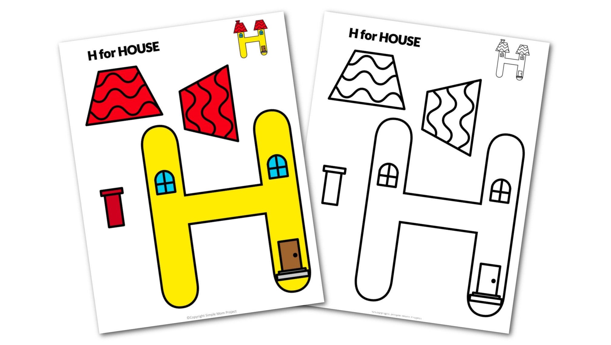 printable letter h craft template