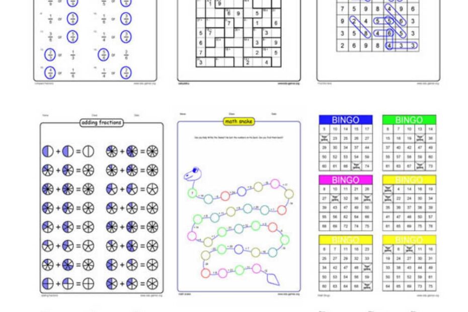 Free Printable Math Games And Worksheets Generators