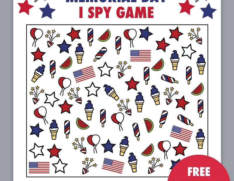 Free Printable Memorial Day I Spy Game Pjs And Paint