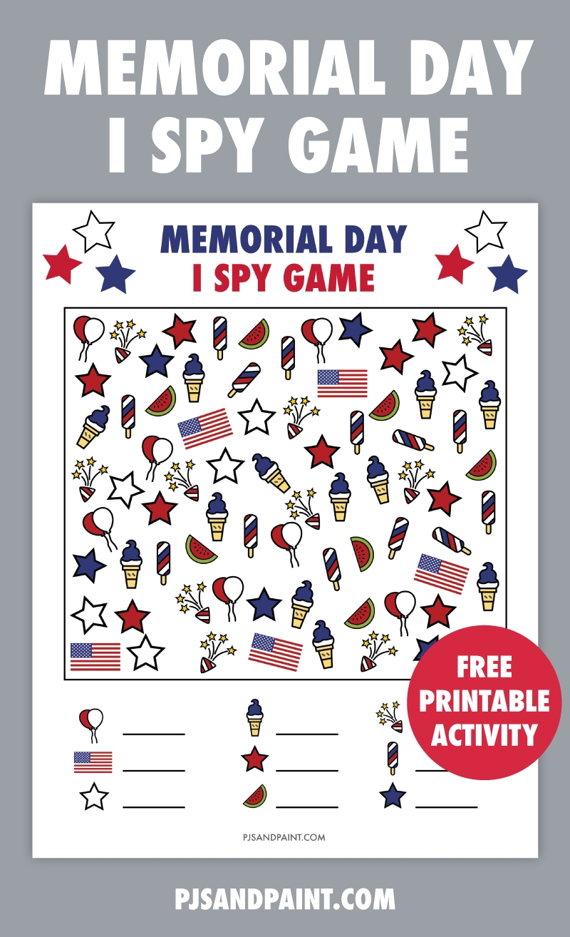 Free Printable Memorial Day I Spy Game Pjs And Paint