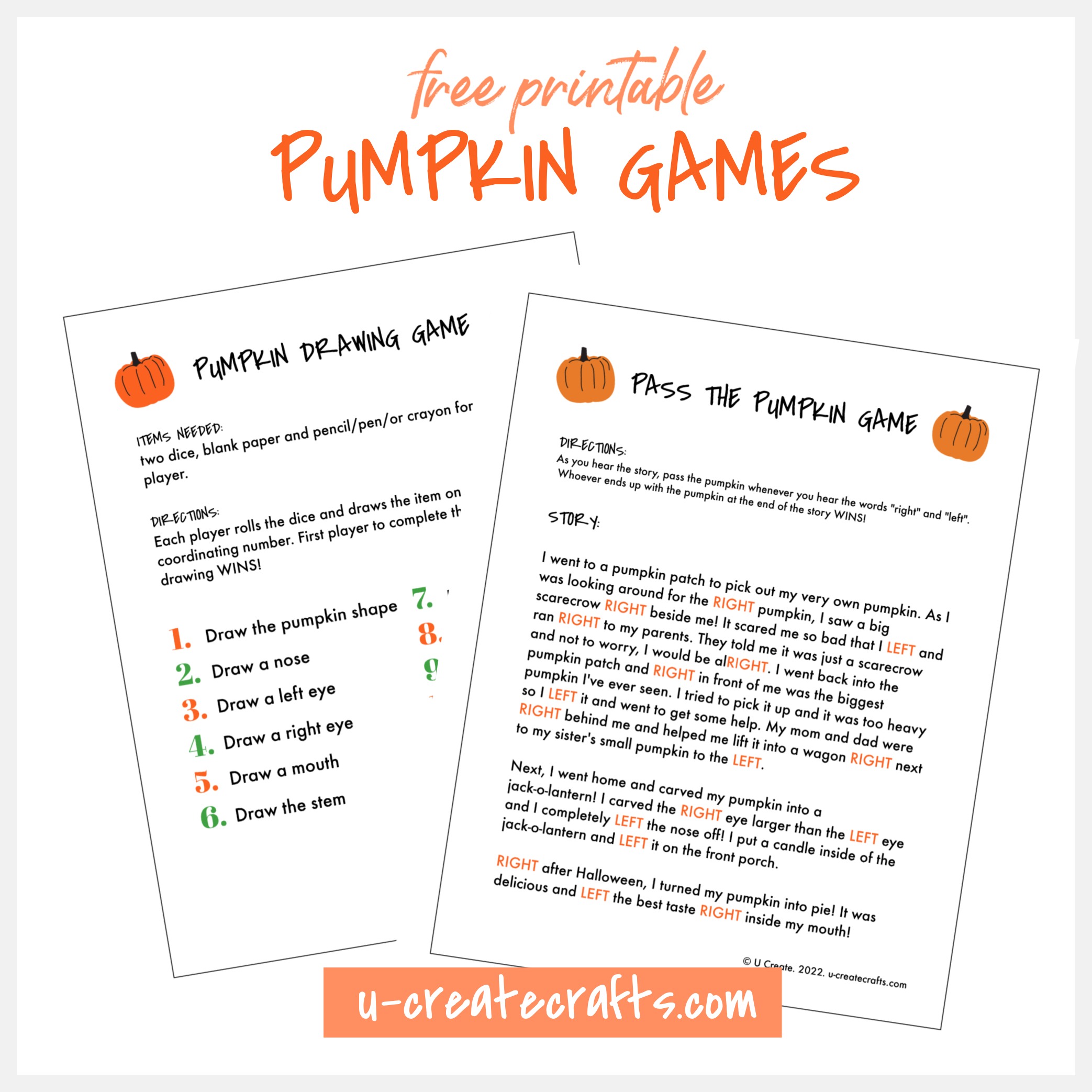 Free Printable Pumpkin Games U Create