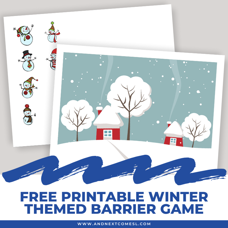 Free Printable Snowmen Barrier Game For Speech Therapy And Next Comes L Hyperlexia Resources