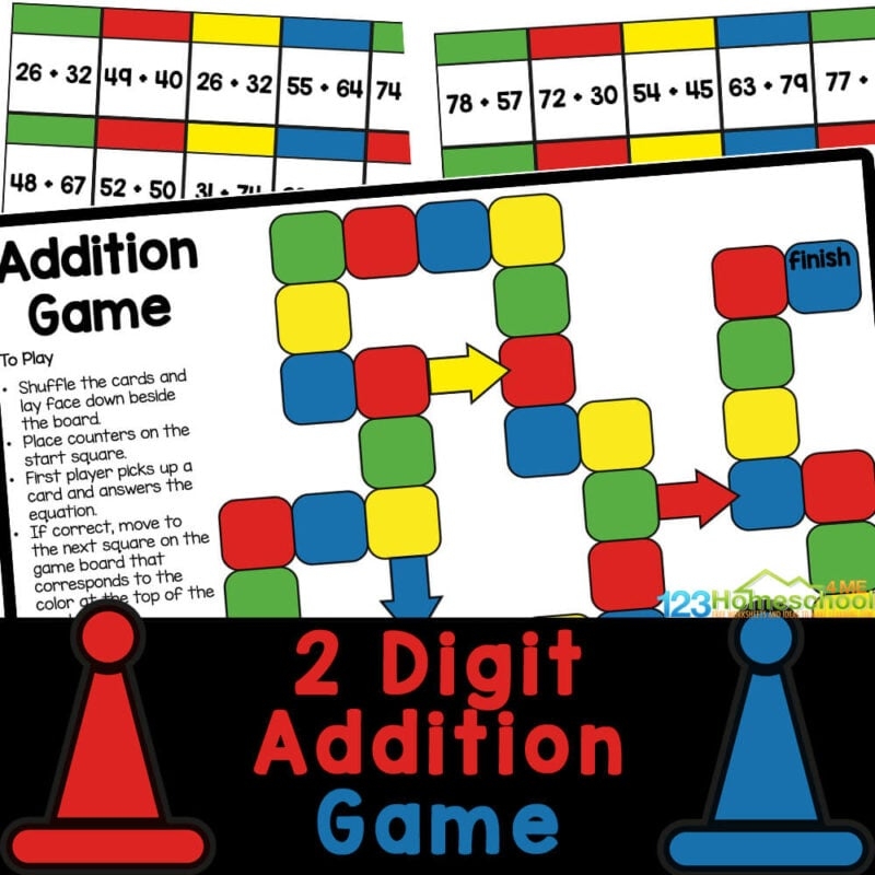 free printable additon subtraction games printable 2nd to 3rd