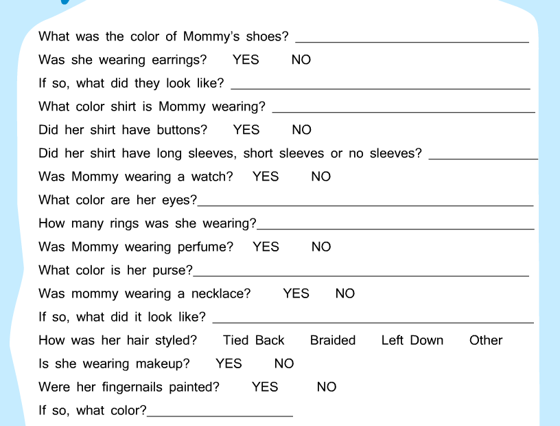 Free Printable What Was Mommy Wearing Baby Shower Game