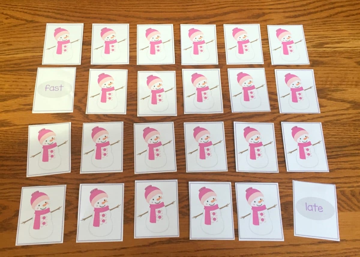 Free Snowman Synonym And Antonym Matching Game The Autism Helper