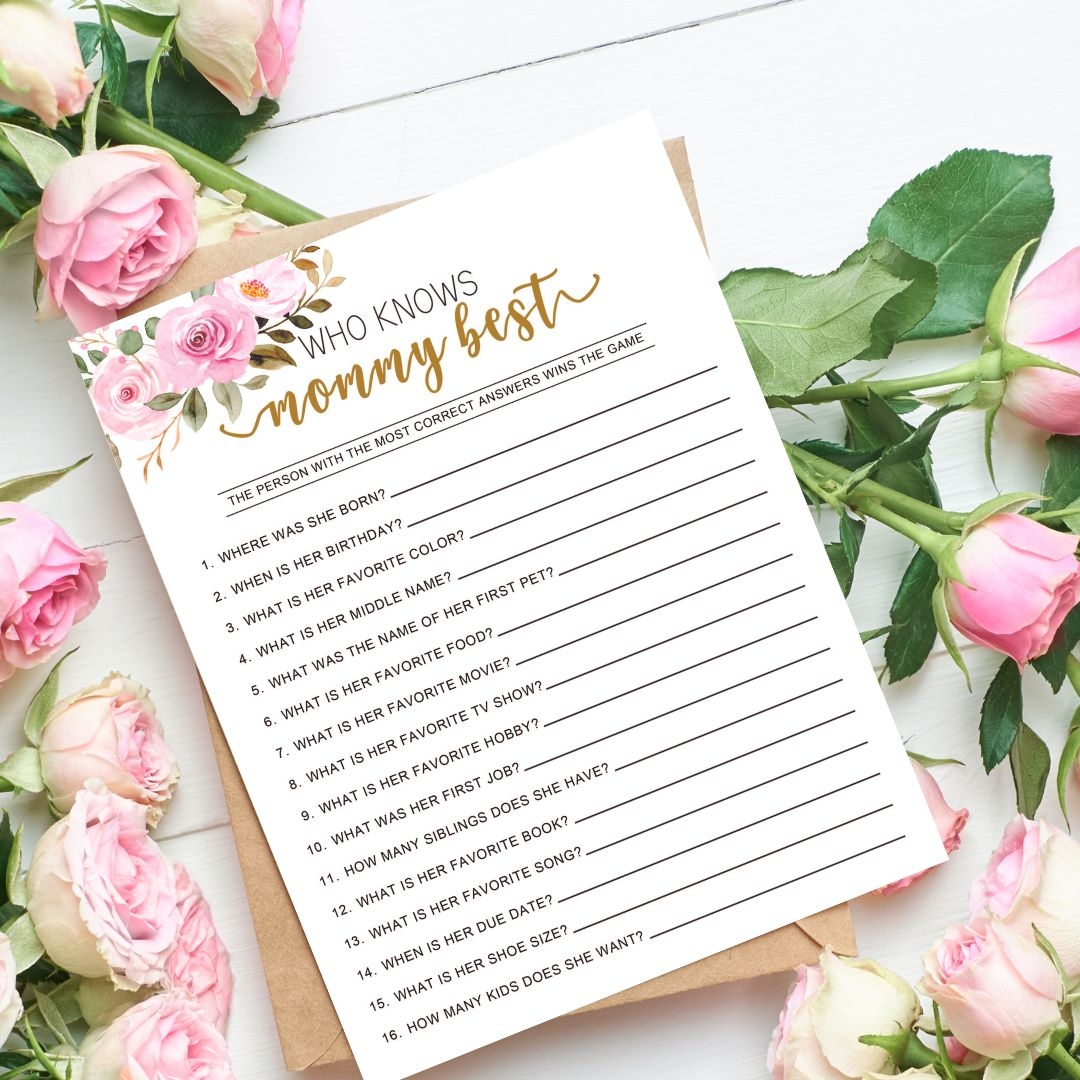 Free Who Knows Mommy Best Baby Shower Game Printable Leap Of 