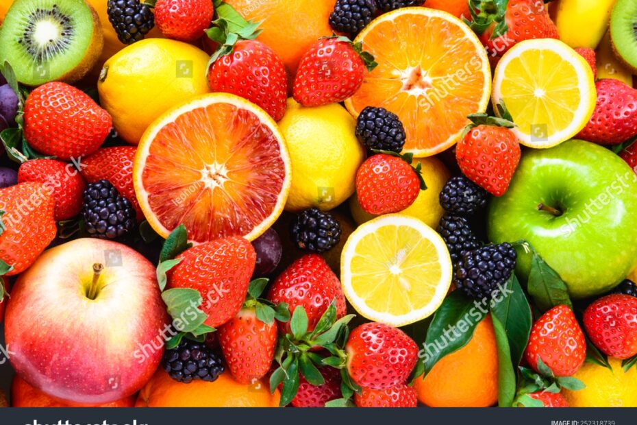 Fresh Fruits Background Juicy Fruits Variety Stock Photo 252318739 Shutterstock