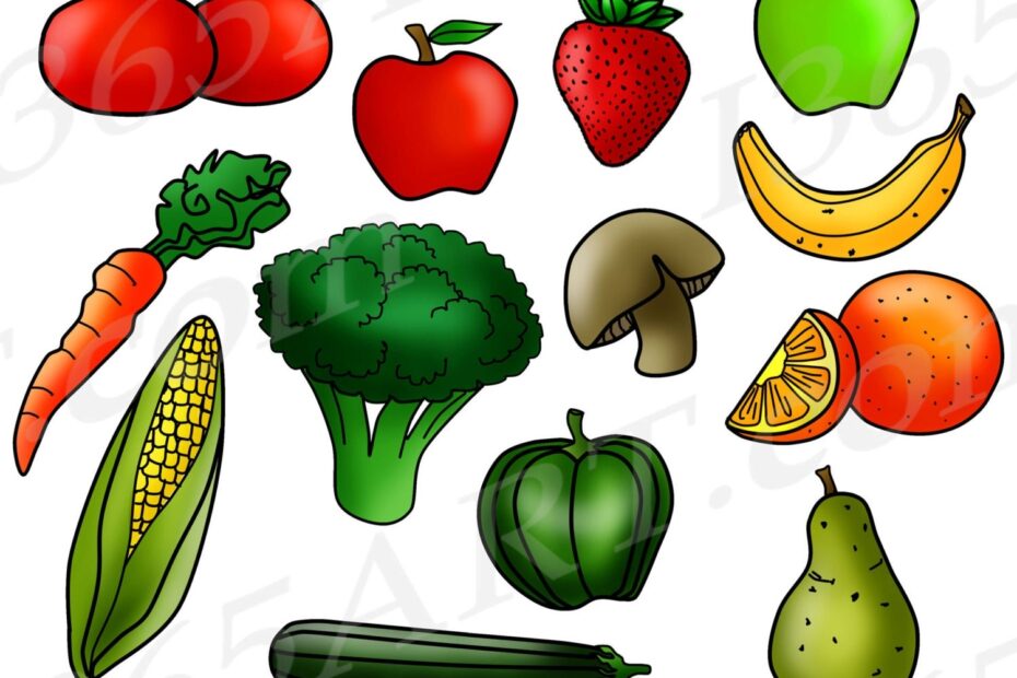 Fruit And Vegetable Clipart Food Group Graphics PNG U0026 JPEG Etsy