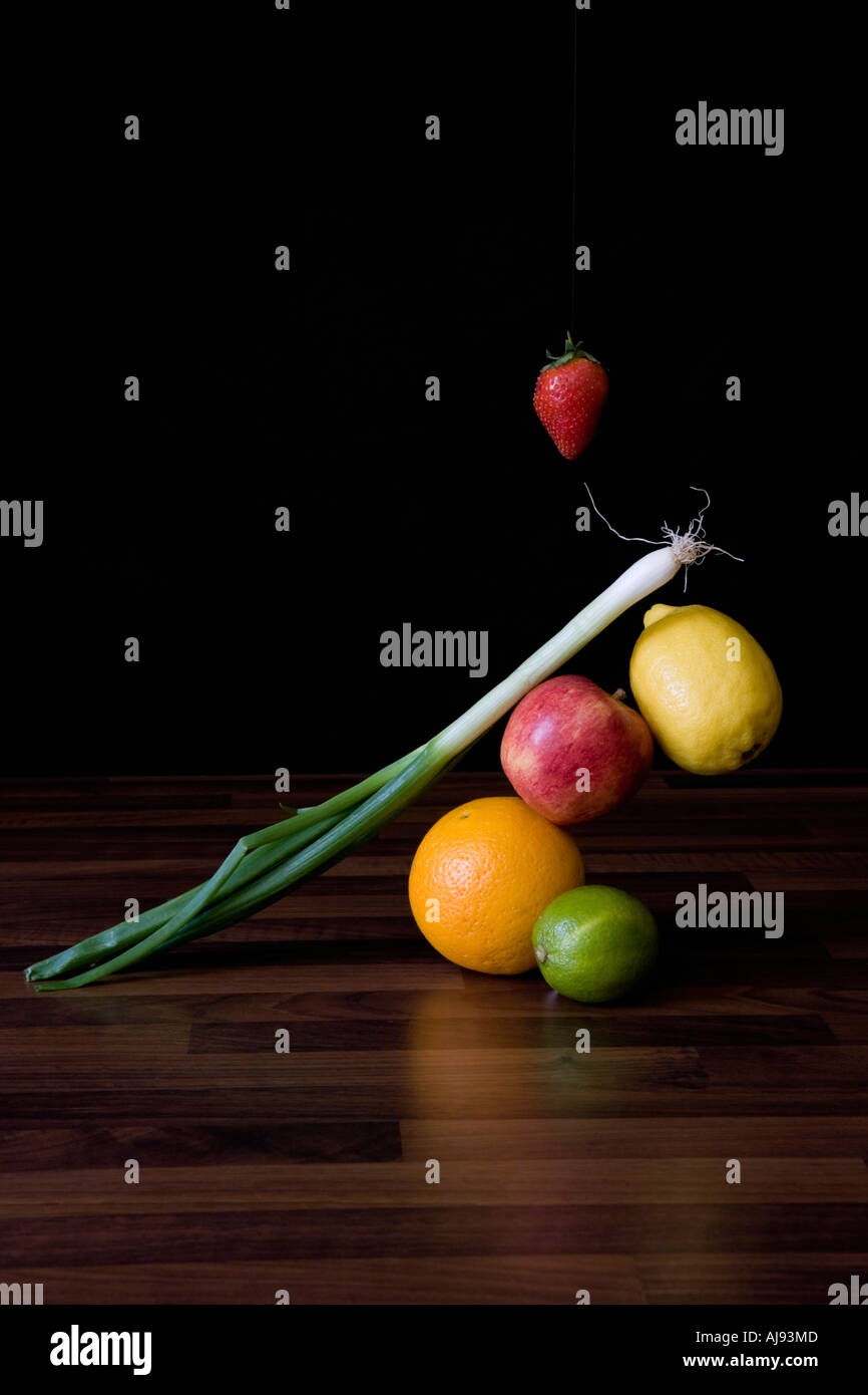 Fruit And Vegetables Floating Mid Air Stock Photo Alamy