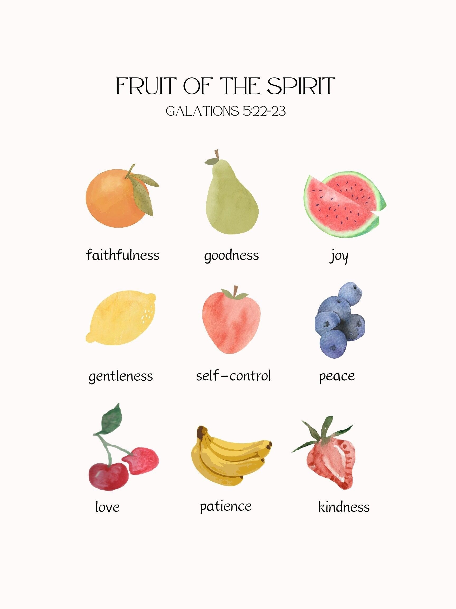 Fruit Of The Spirit Poster Printable Shop On Pinterest