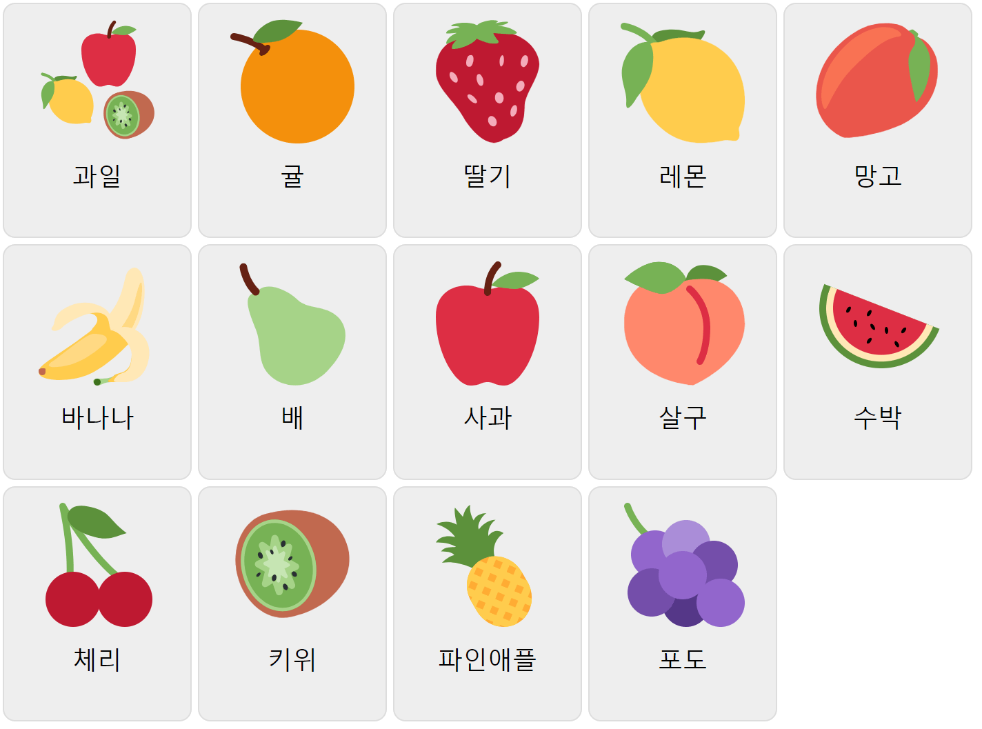 Fruits In Korean Vocabulary Game Ekvis