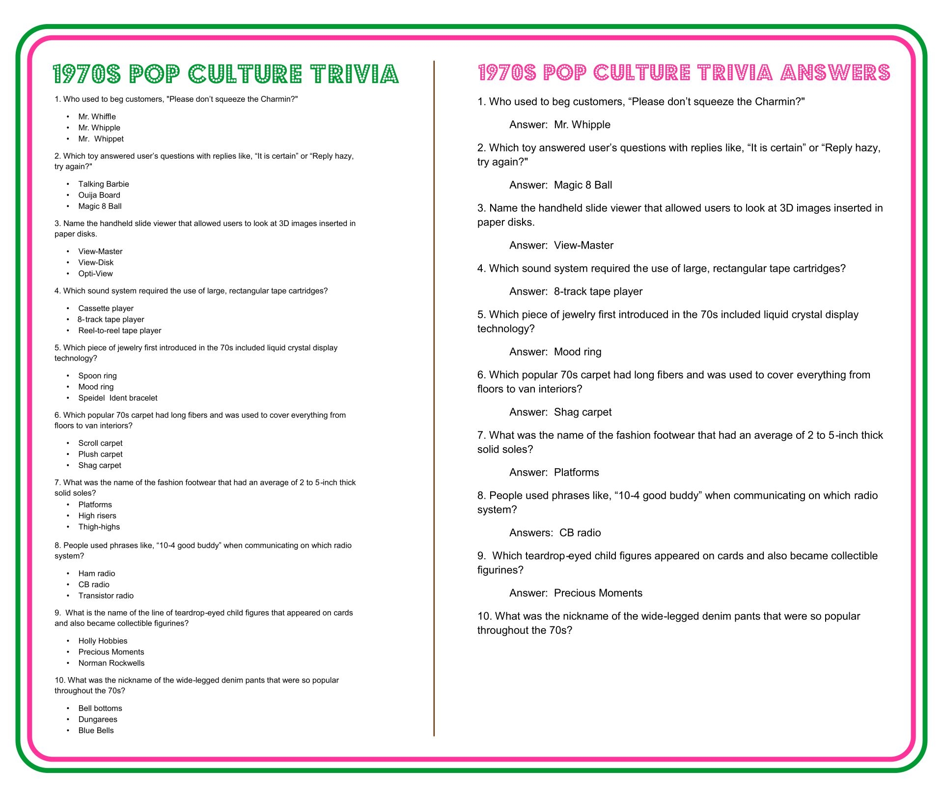 free printable 70s trivia games printable