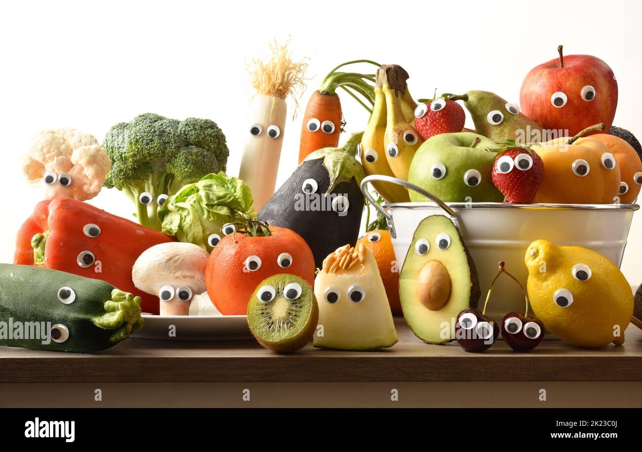Funny Fruits Vegetables Eyes In Hi res Stock Photography And 