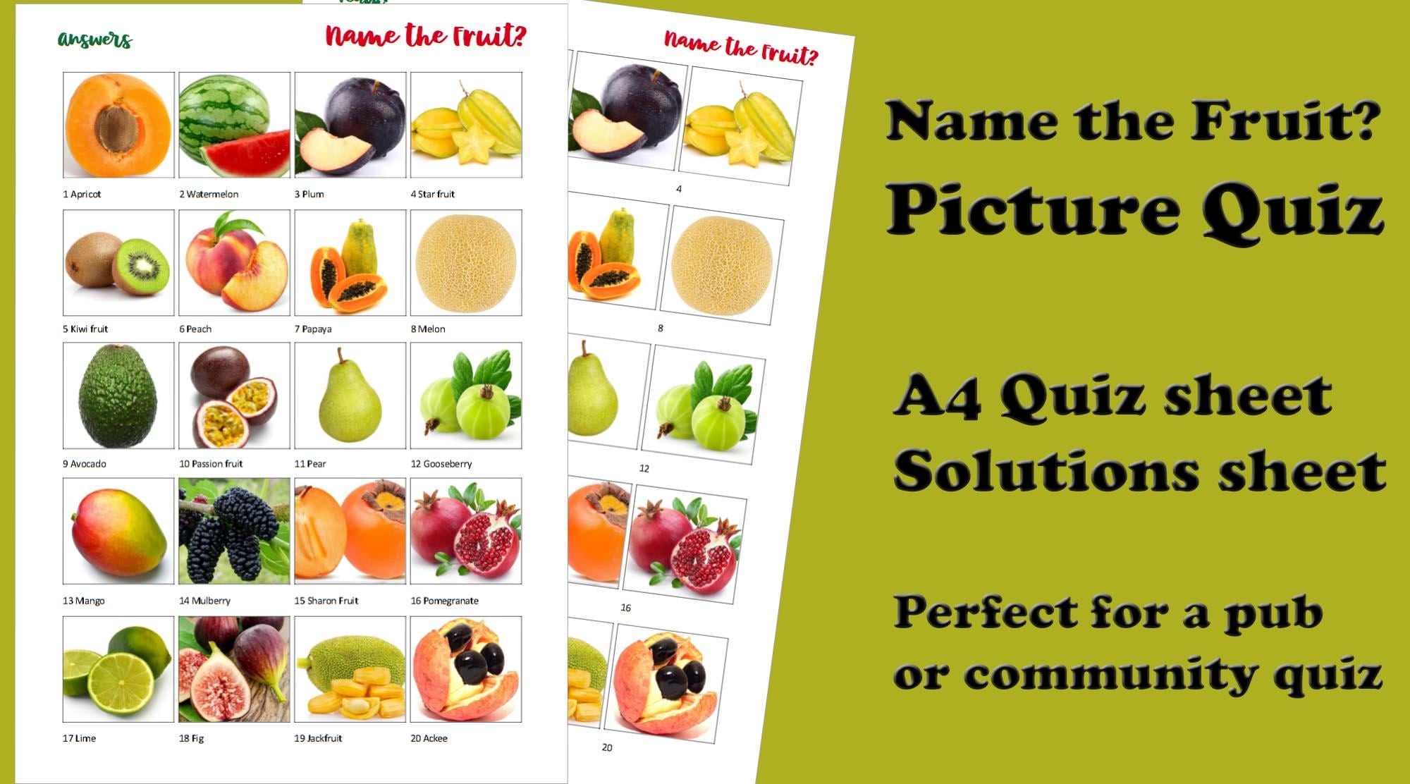 Game Guess The Fruit Picture Quiz Picture Puzzle Guess The Word 