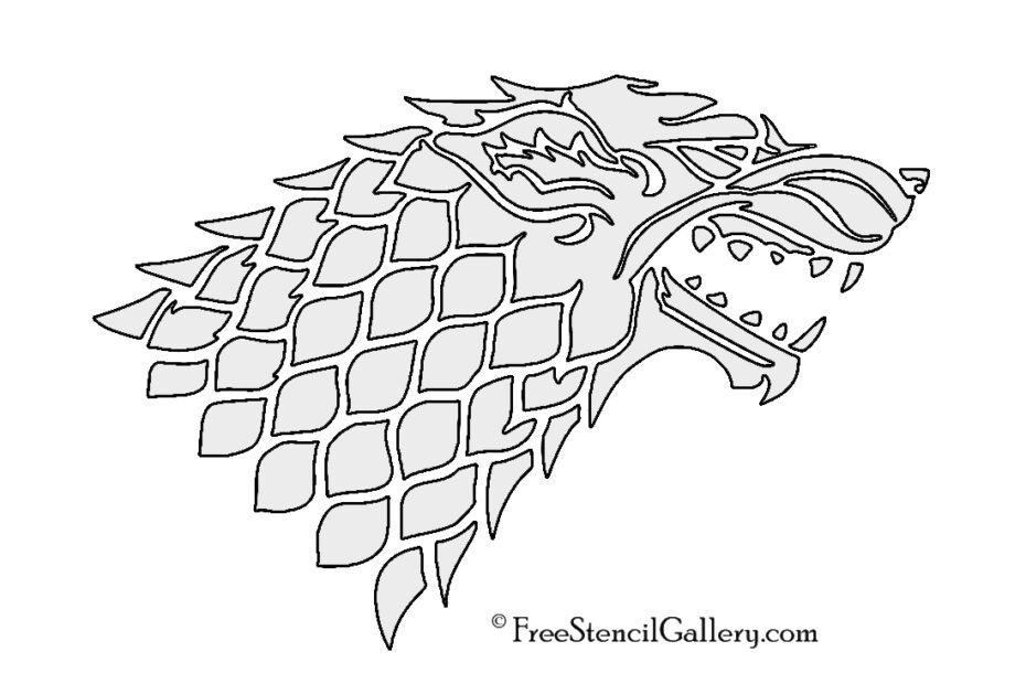 Game Of Thrones House Stark Sigil Stencil 2 Space Wolves