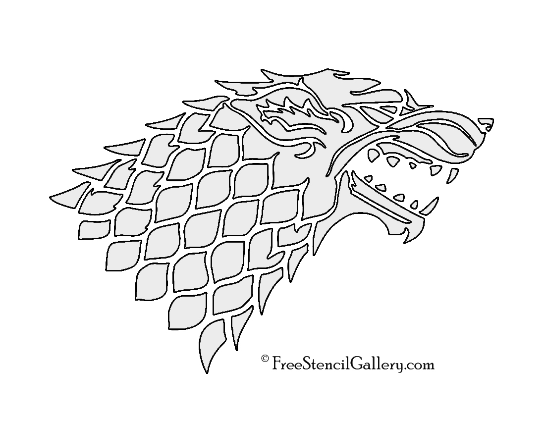 Game Of Thrones House Stark Sigil Stencil 2 Space Wolves 