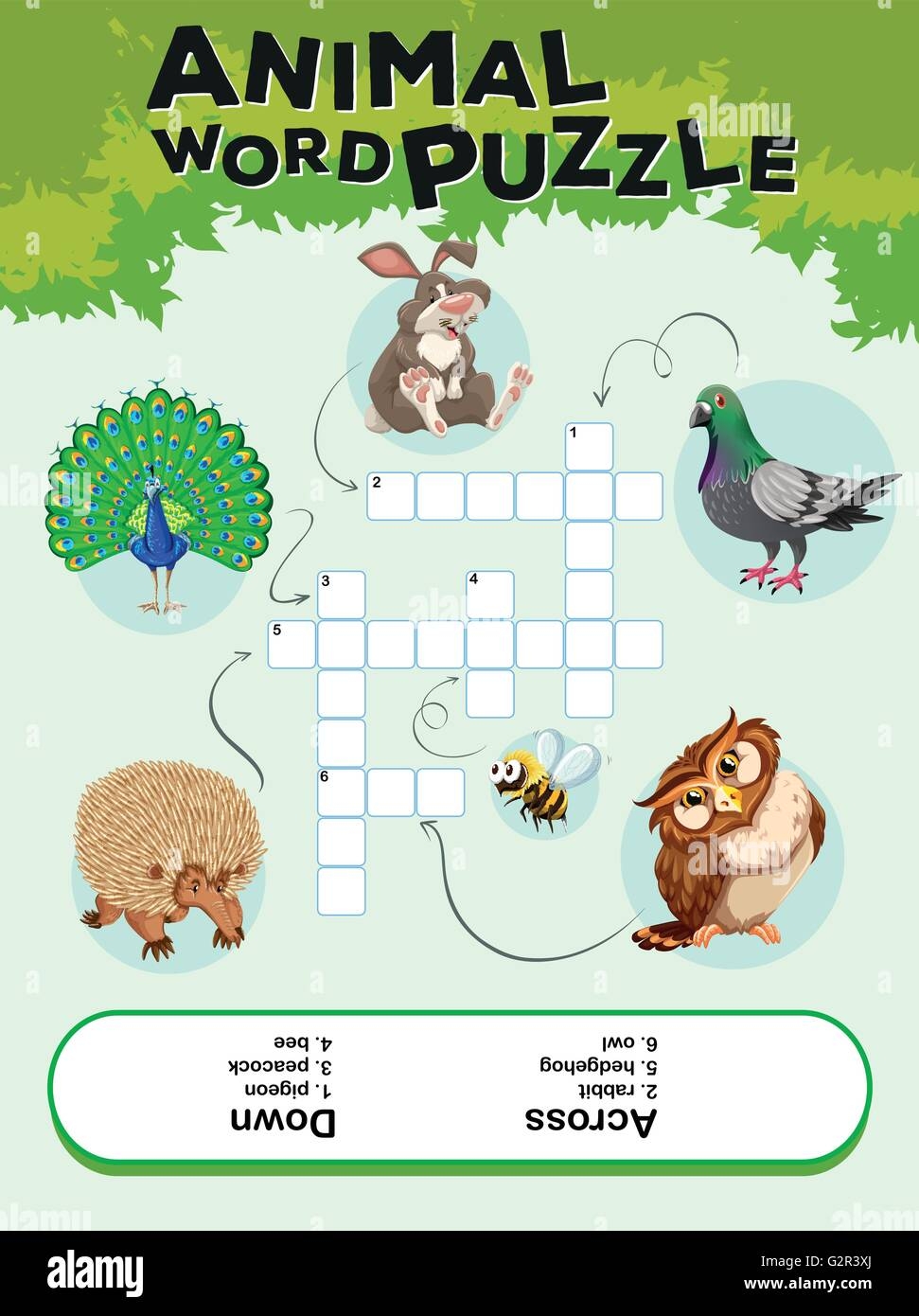animal puzzle template