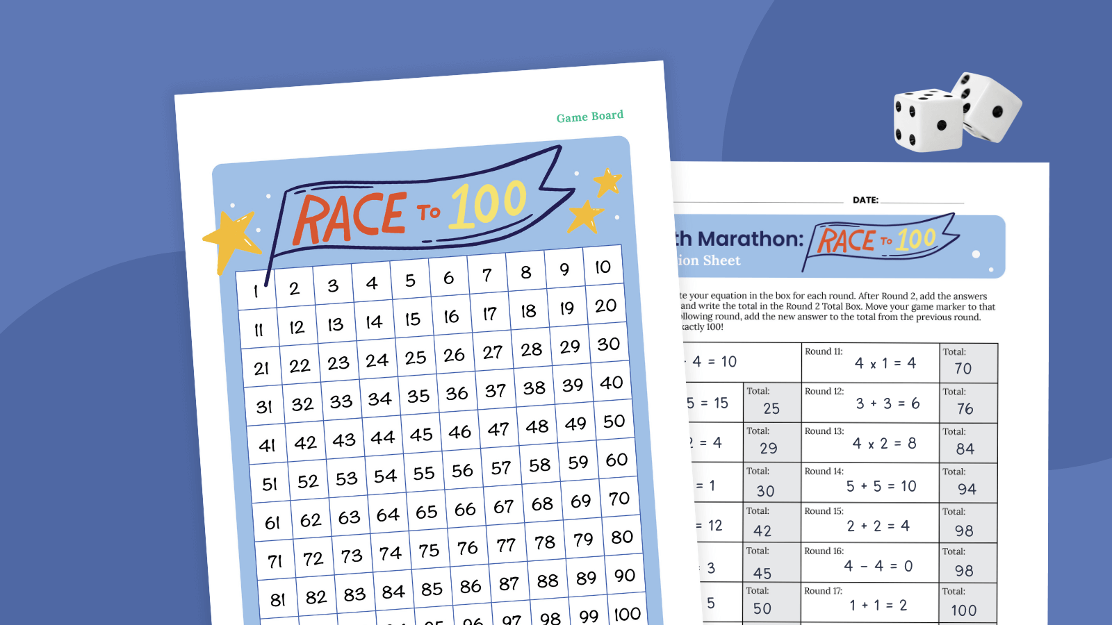 free math games for middle school printable