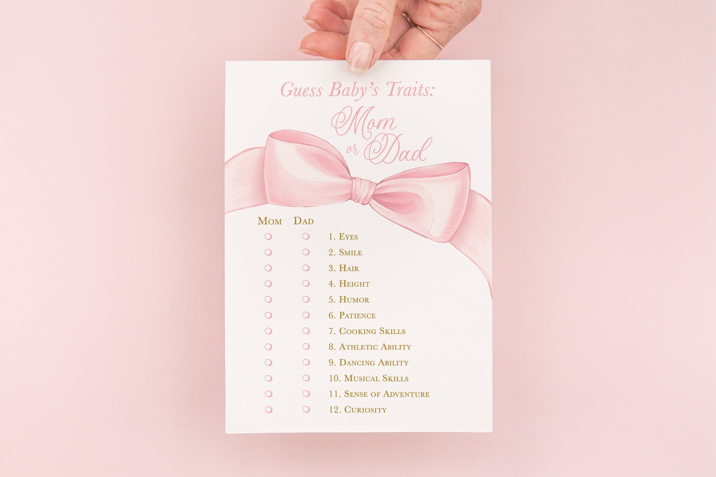 free printable baby traits game