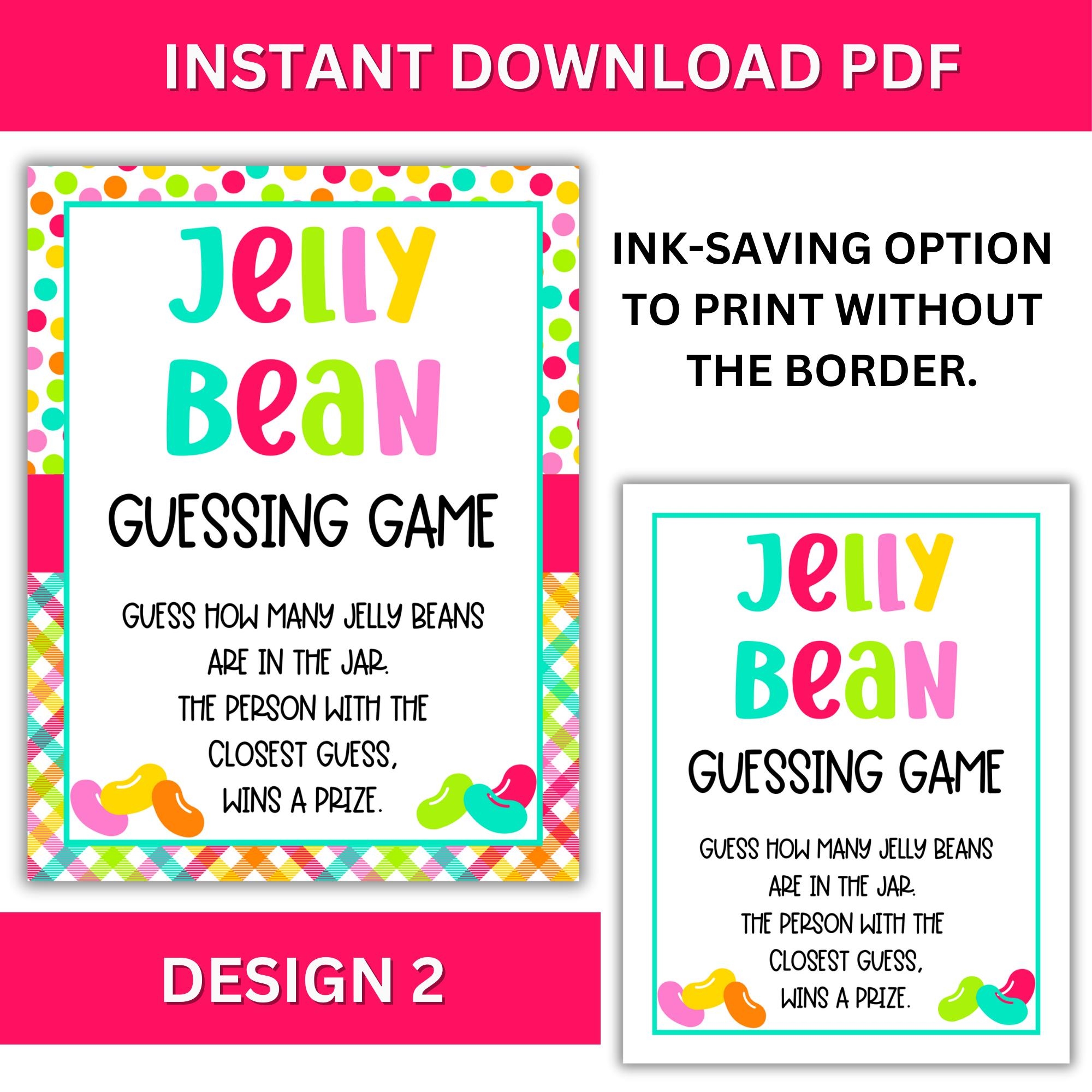 Guess How Many Jelly Beans Printable Game Jelly Bean Guessing Game Instant Download Fun Party Game Easter Baby Shower Classroom Etsy Ireland