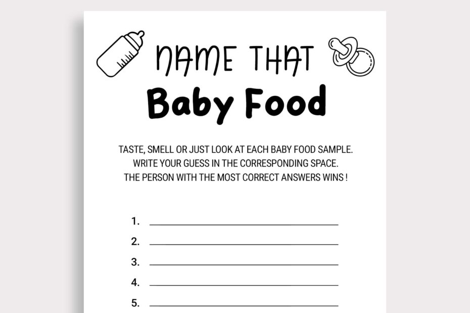 Guess The Baby Food Etsy