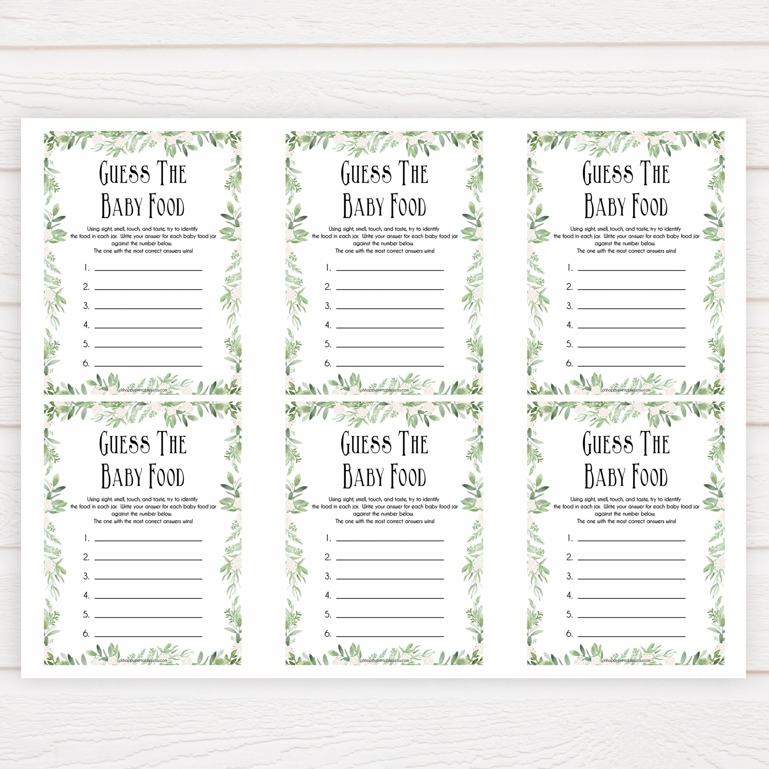 Guess The Baby Food Game Free Printable Clearance
