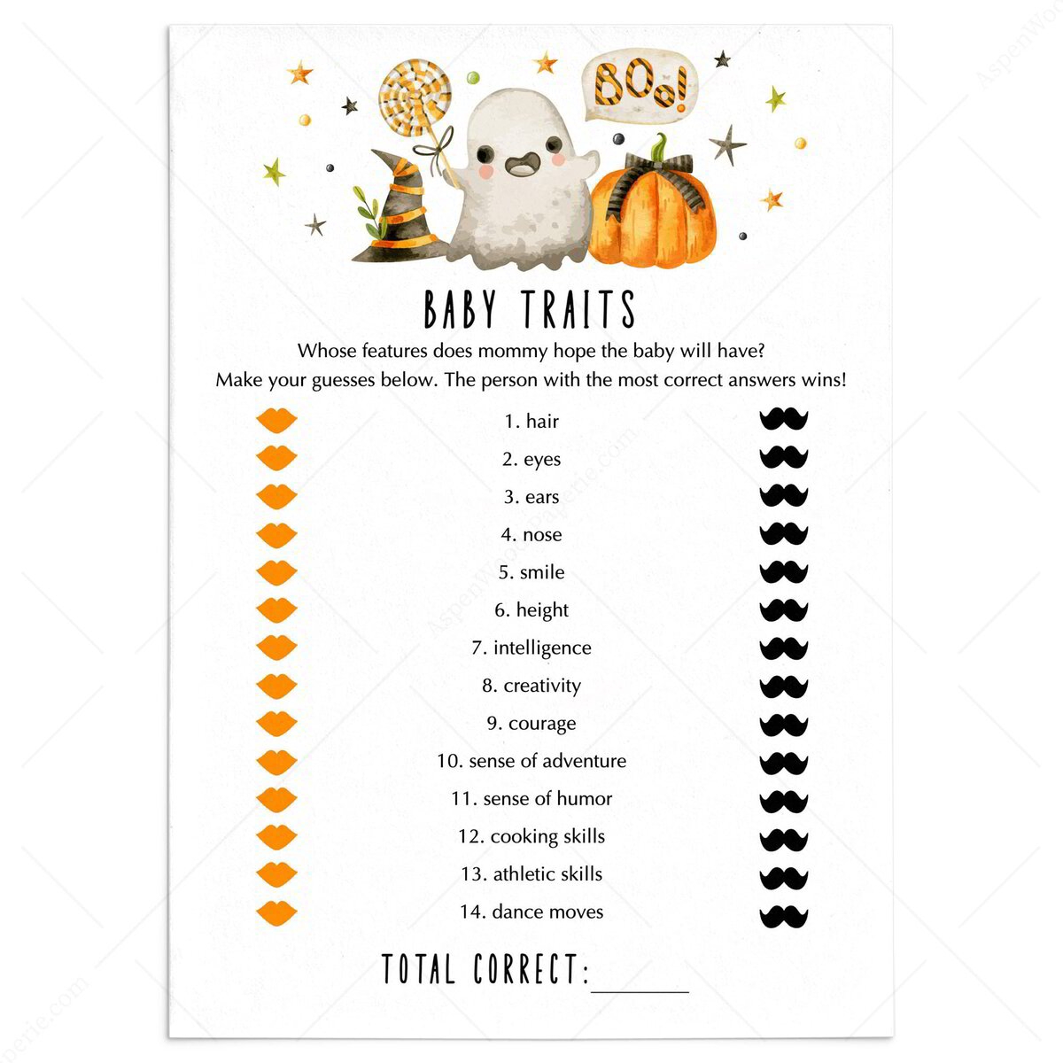 Guess The Baby Traits Game Little Boo Baby Shower Ideas