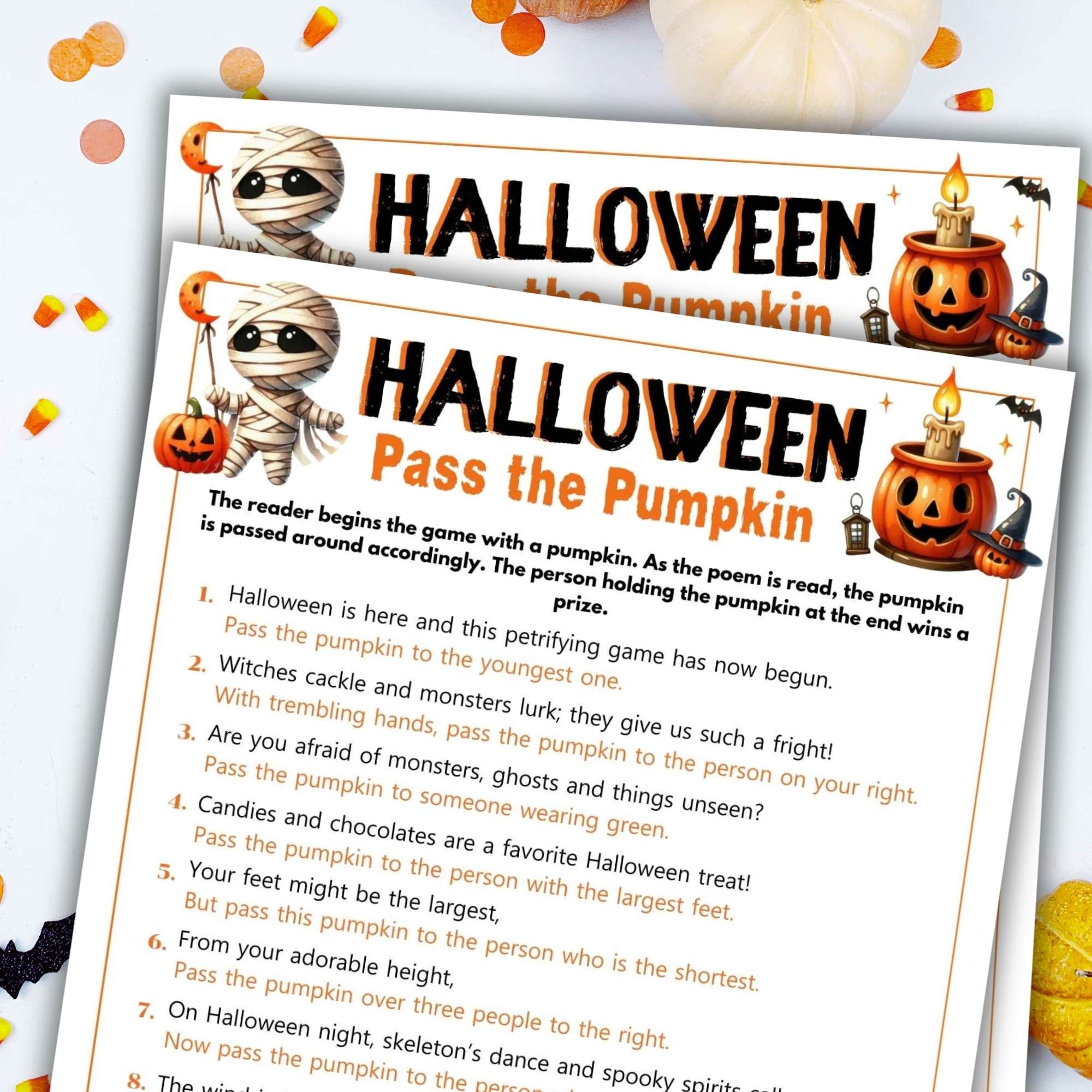 free pass the pumpkin game printable