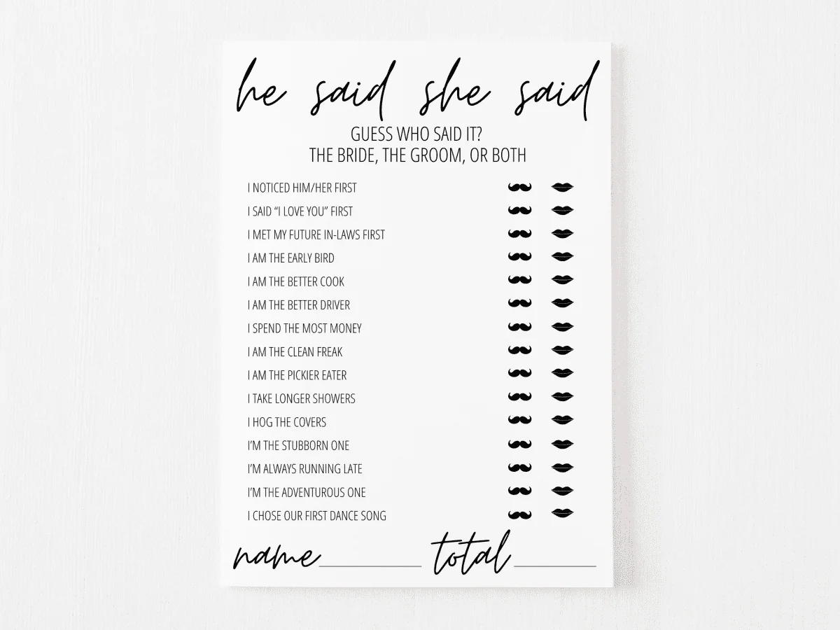 free printable baby shower game he said she said