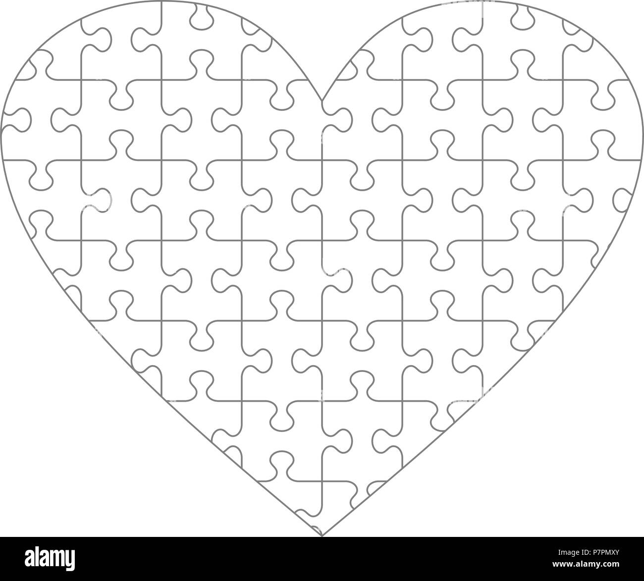 Heart Shaped Jigsaw Puzzle Blank Template With Classic Style Piece Shapes Suitabe For Valentine s Day Wedding And Romantic Designs And Projects Stock Vector Image U0026 Art Alamy