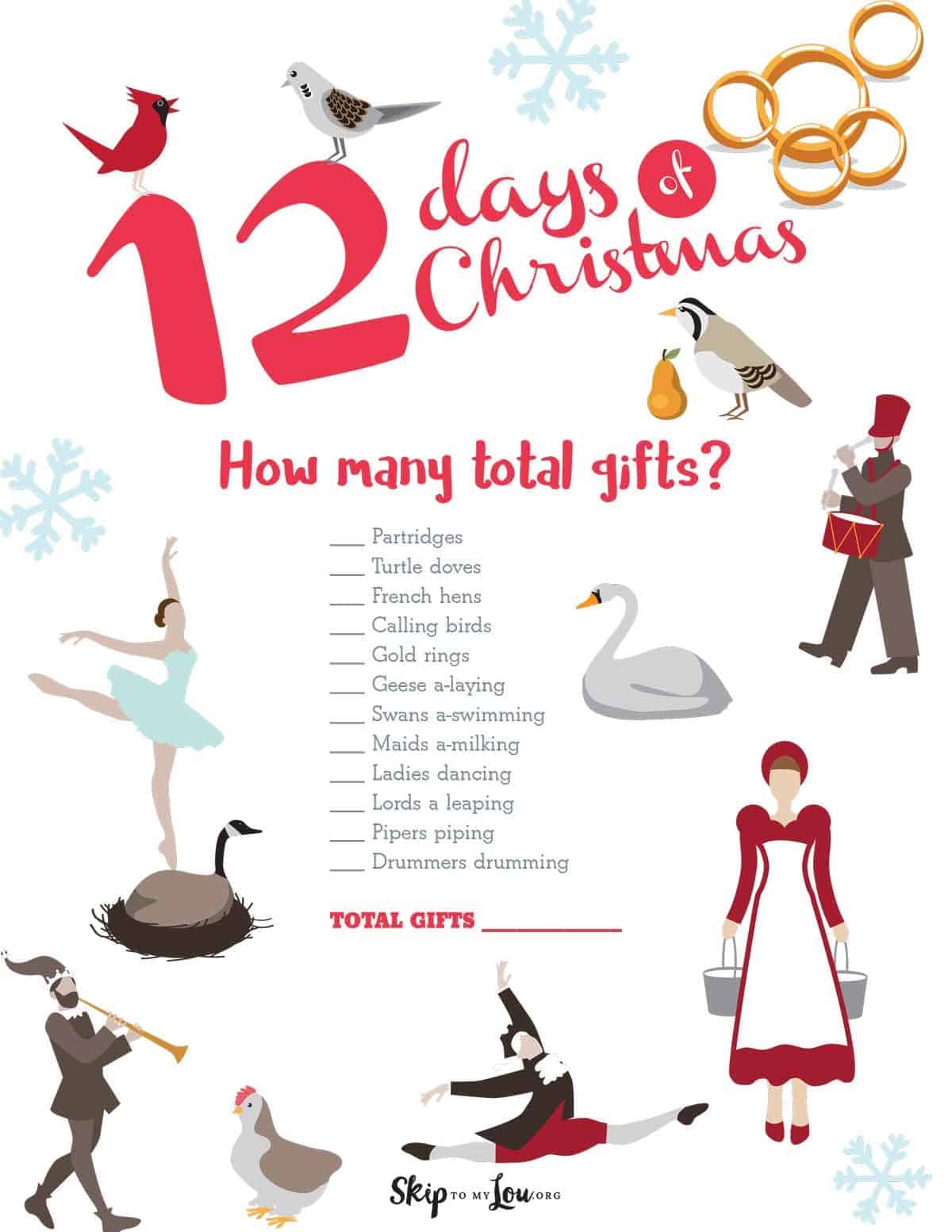How Many Gifts In 12 Days Of Christmas Skip To My Lou