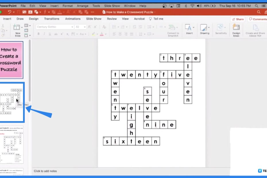 How To Do A Crossword Puzzle In Microsoft PowerPoint