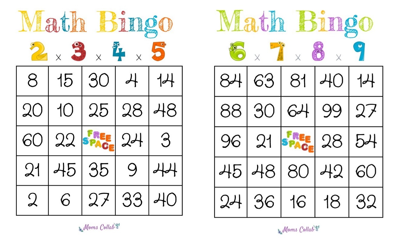 free printable addition bingo games
